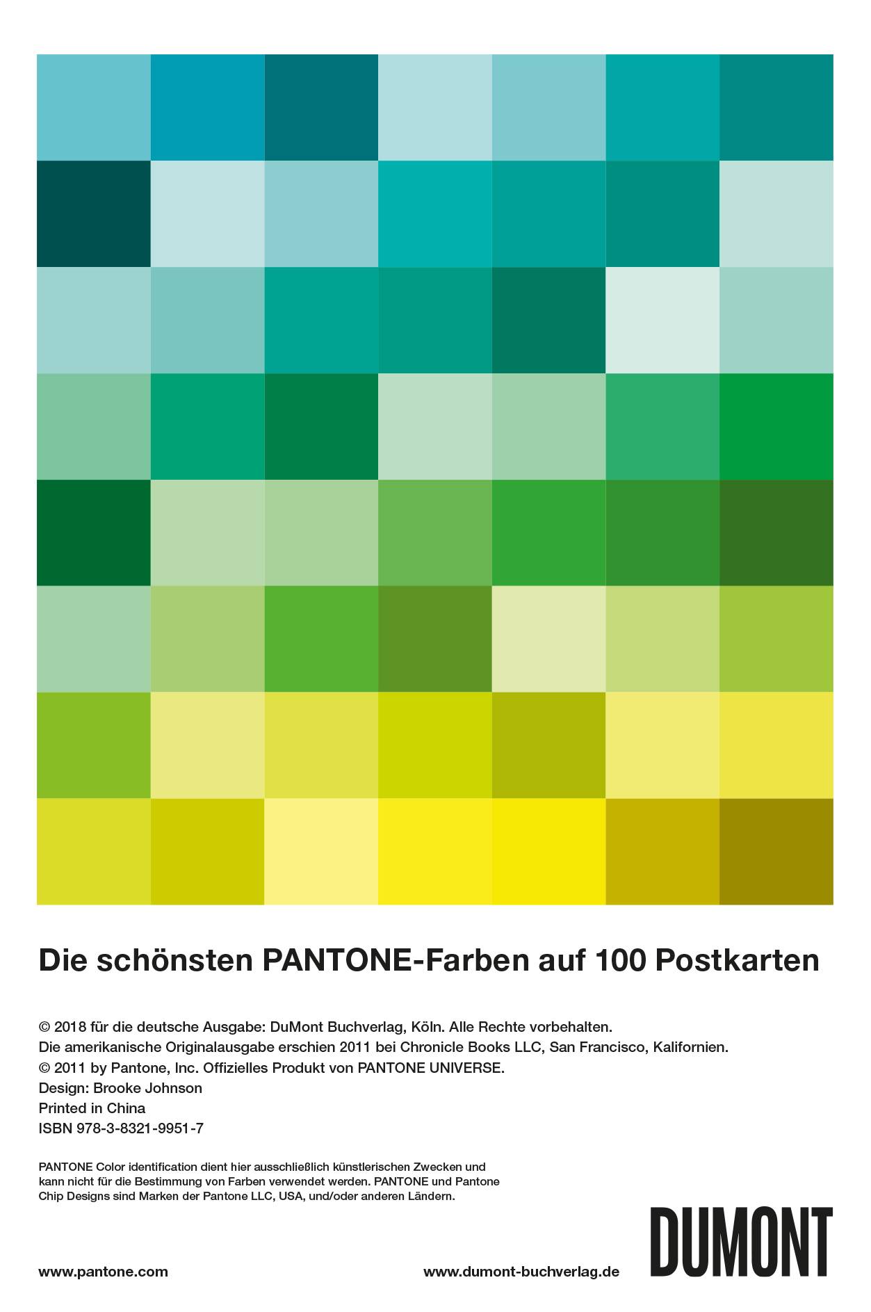 Pantone 100 Postkarten