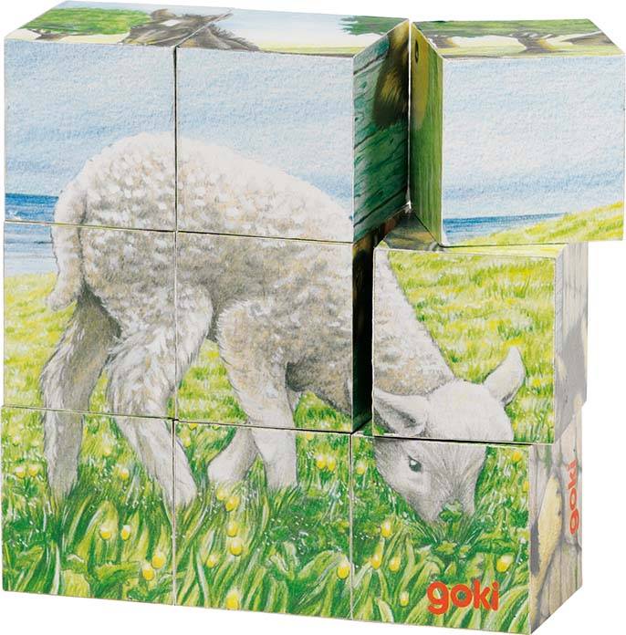 Würfelpuzzle Bauernhoftiere