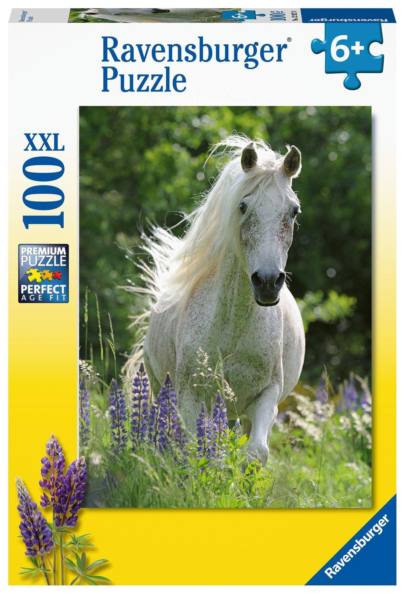 Weiße Stute (Kinderpuzzle) Anzahl Teile: 100, Maße (B/H): 36 x 49 cm, XXL Puzzle, Premium Puzzle, Perfect Age Fit