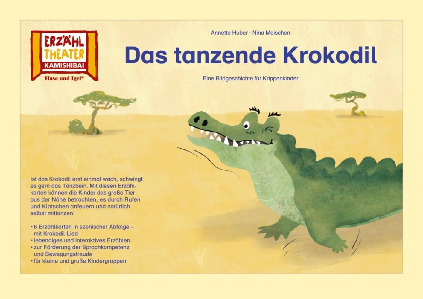 Kamishibai: Das tanzende Krokodil 6 Bildkarten für das Erzähltheater