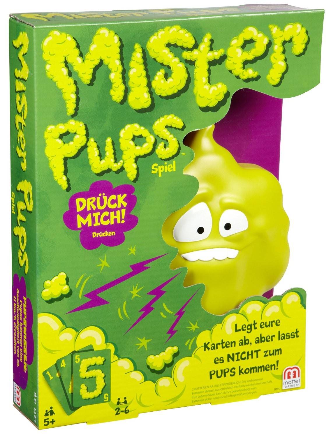 Mattel DPX25 - Mister Pups Geschicklichkeitsspiele Legt eure Karten ab, aber lasst es NICHT zum PUPS kommen!