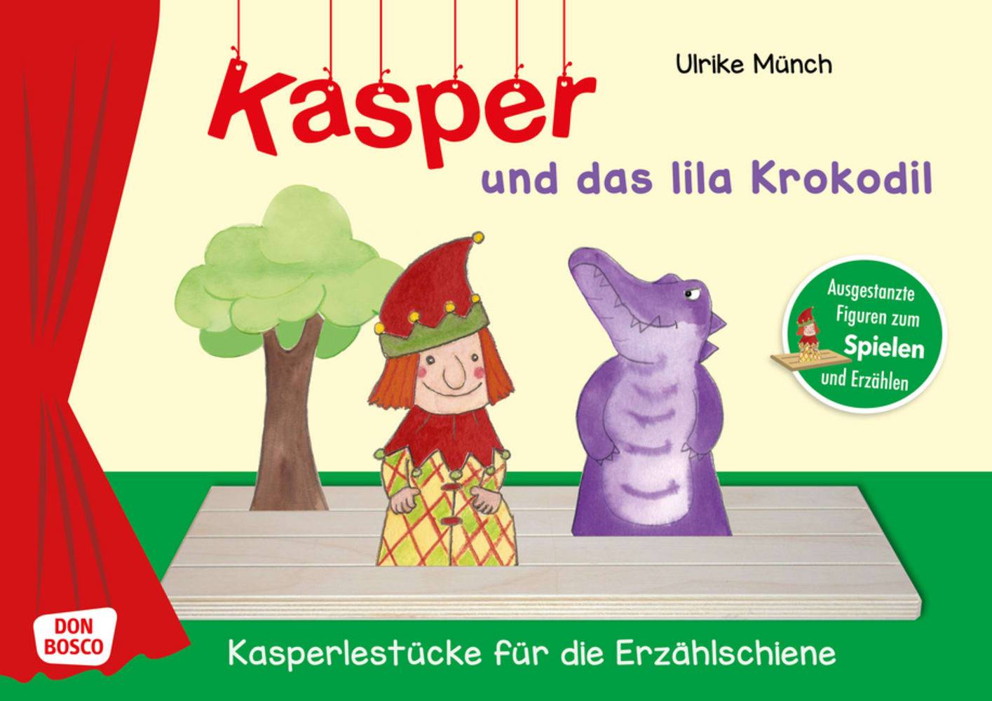 Kasper und das lila Krokodil., mit 1 Beilage Spielfiguren für die Erzählschiene. Ausgestanzte Figuren zum Spielen und Erzählen. Mit Text und Regiea