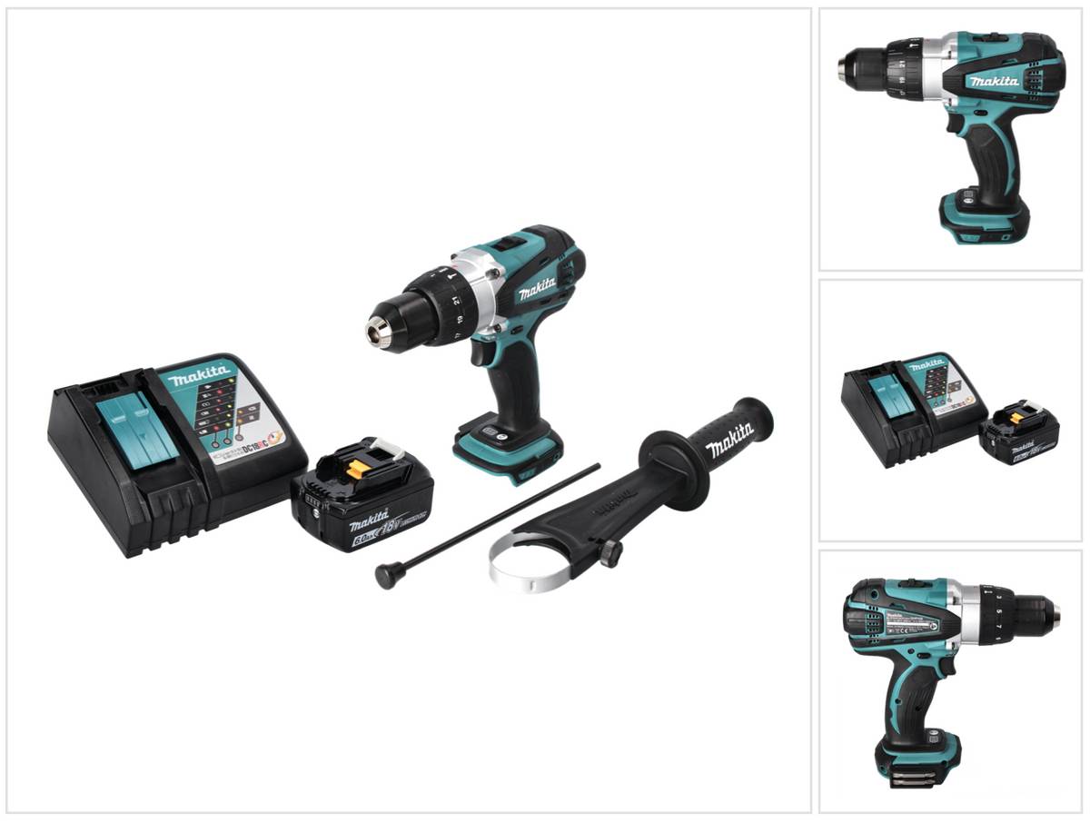 Makita DHP 458 RG1 Akku Schlagbohrschrauber 18 V 91 Nm + 1x Akku 6,0 Ah + Ladegerät