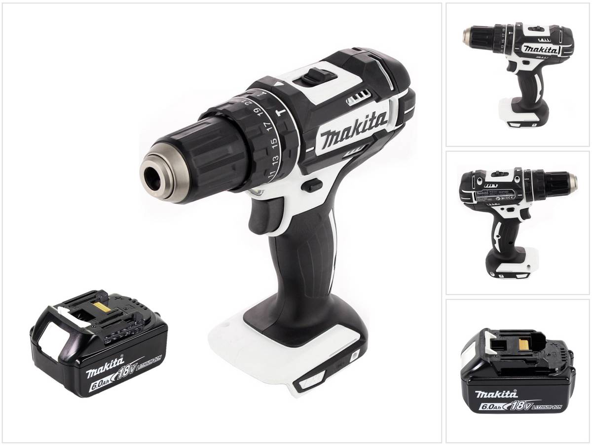 Makita DHP 482 G1W Akku Schlagbohrschrauber 18 V 62 Nm + 1x Akku 6,0 Ah - ohne Ladegerät