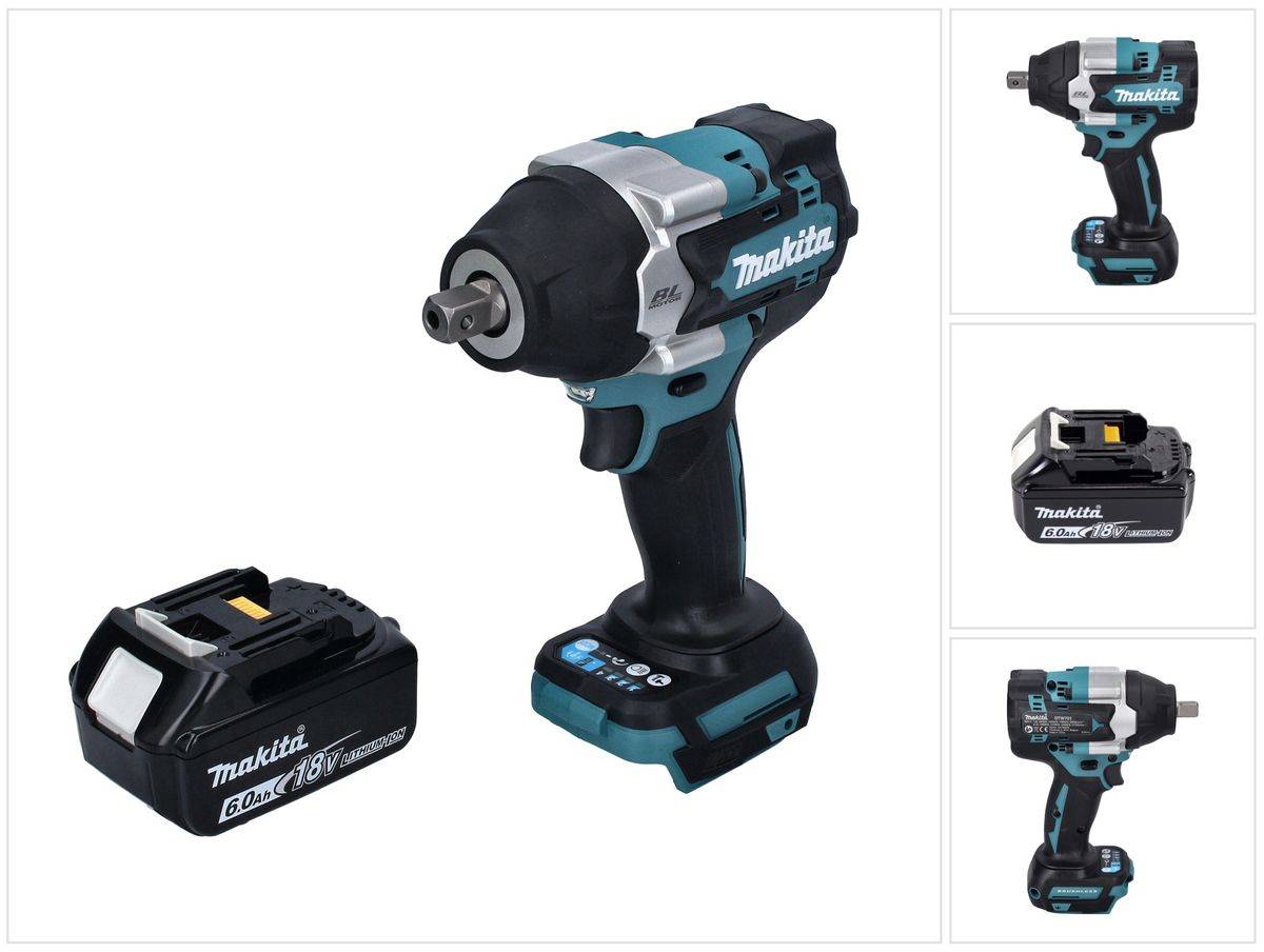 Makita DTW 701 G1 Akku Schlagschrauber 18 V 700 Nm 1/2" XPT Brushless + 1x Akku 6,0 Ah - ohne Ladegerät