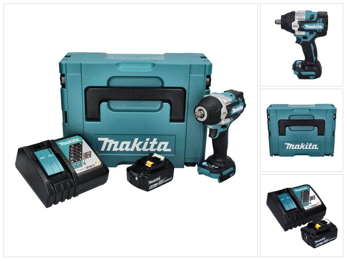 Makita DTW 700 RG1J Akku Schlagschrauber 18 V 700 Nm 1/2" XPT Brushless + 1x Akku 6,0 Ah + Ladegerät + Makpac