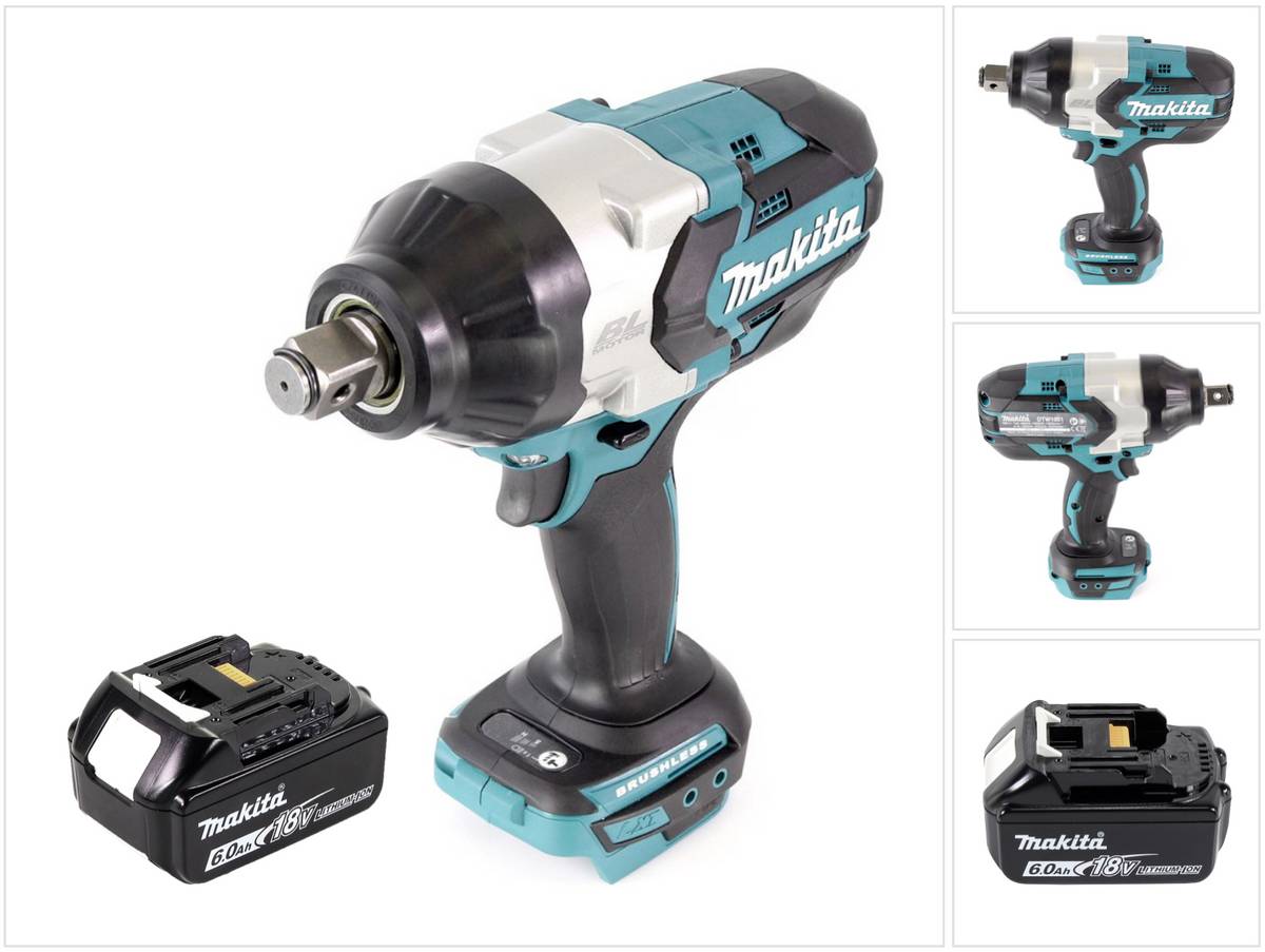 Makita DTW 1001 G1 Akku Schlagschrauber 18V 3/4“ 1050Nm Brushless + 1x Akku 6,0 Ah - ohne Ladegerät