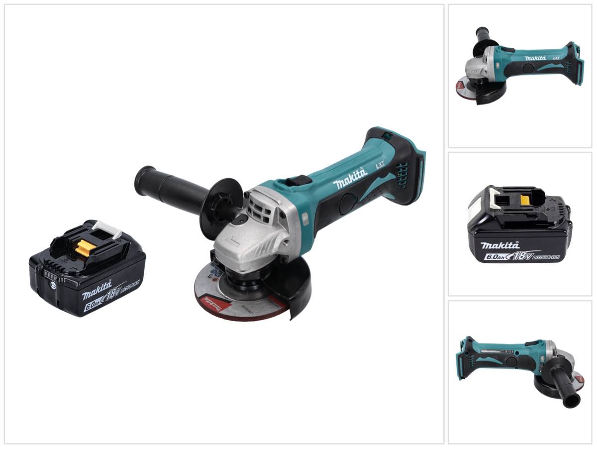 Makita DGA 452 G1 Akku Winkelschleifer 18 V 115 mm + 1x Akku 6,0 Ah - ohne Ladegerät