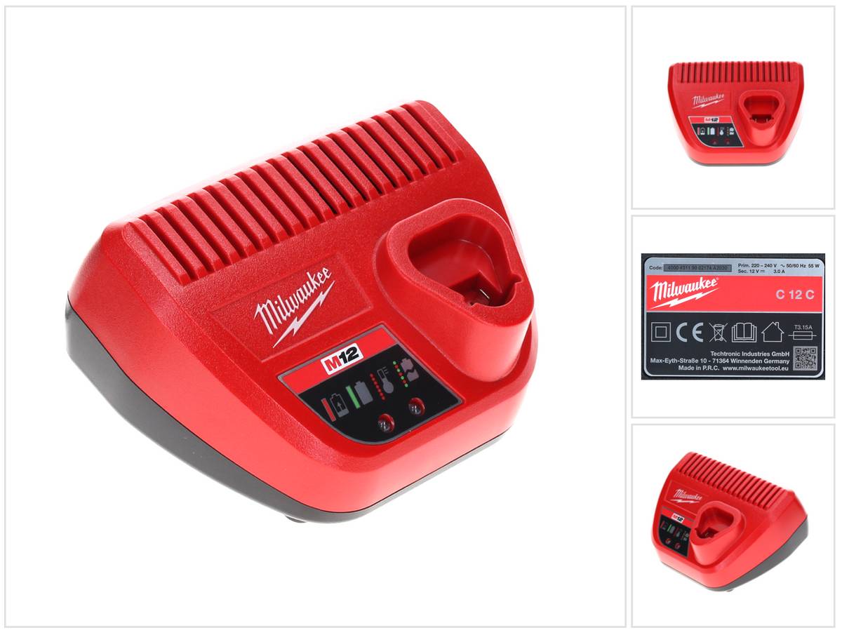 Milwaukee M12- C12C Ladegerät 12V Li-Ion Akkus ( 4932352000 )