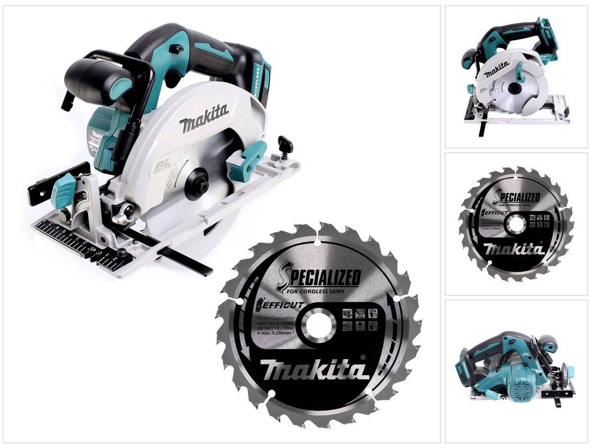 Makita DHS 680 Z Akku Handkreissäge 18 V 165 mm + EFFICUT Kreissägeblatt - ohne Akku, ohne Ladegerät