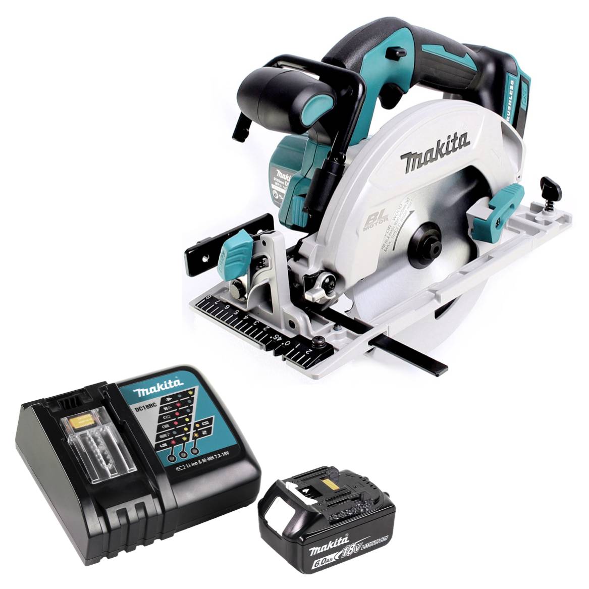 Makita DHS 680 RG1 Akku Handkreissäge 18 V 165 mm Brushless + 1x Akku 6,0 Ah + Ladegerät