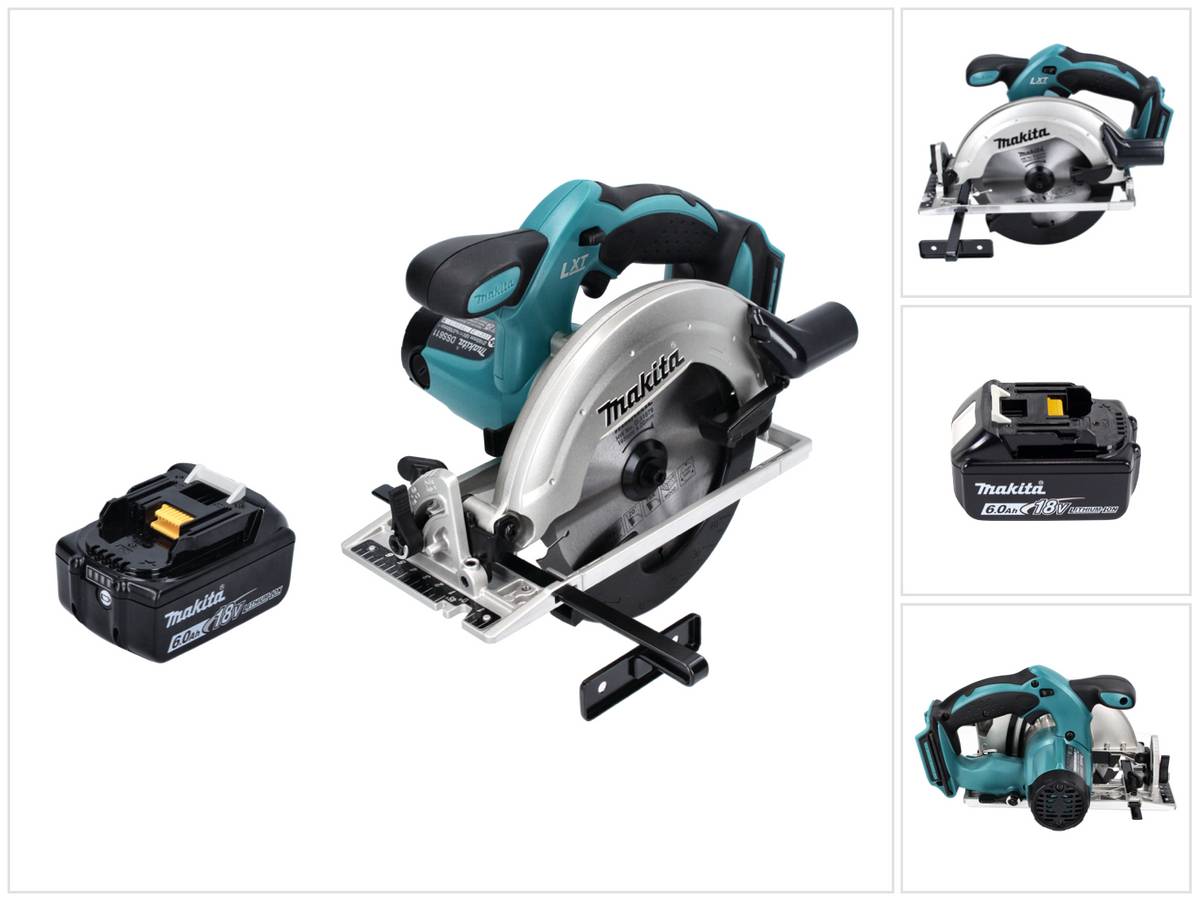 Makita DSS 611 G1 Akku Handkreissäge 18 V 165 mm + 1x Akku 6,0 Ah - ohne Ladegerät