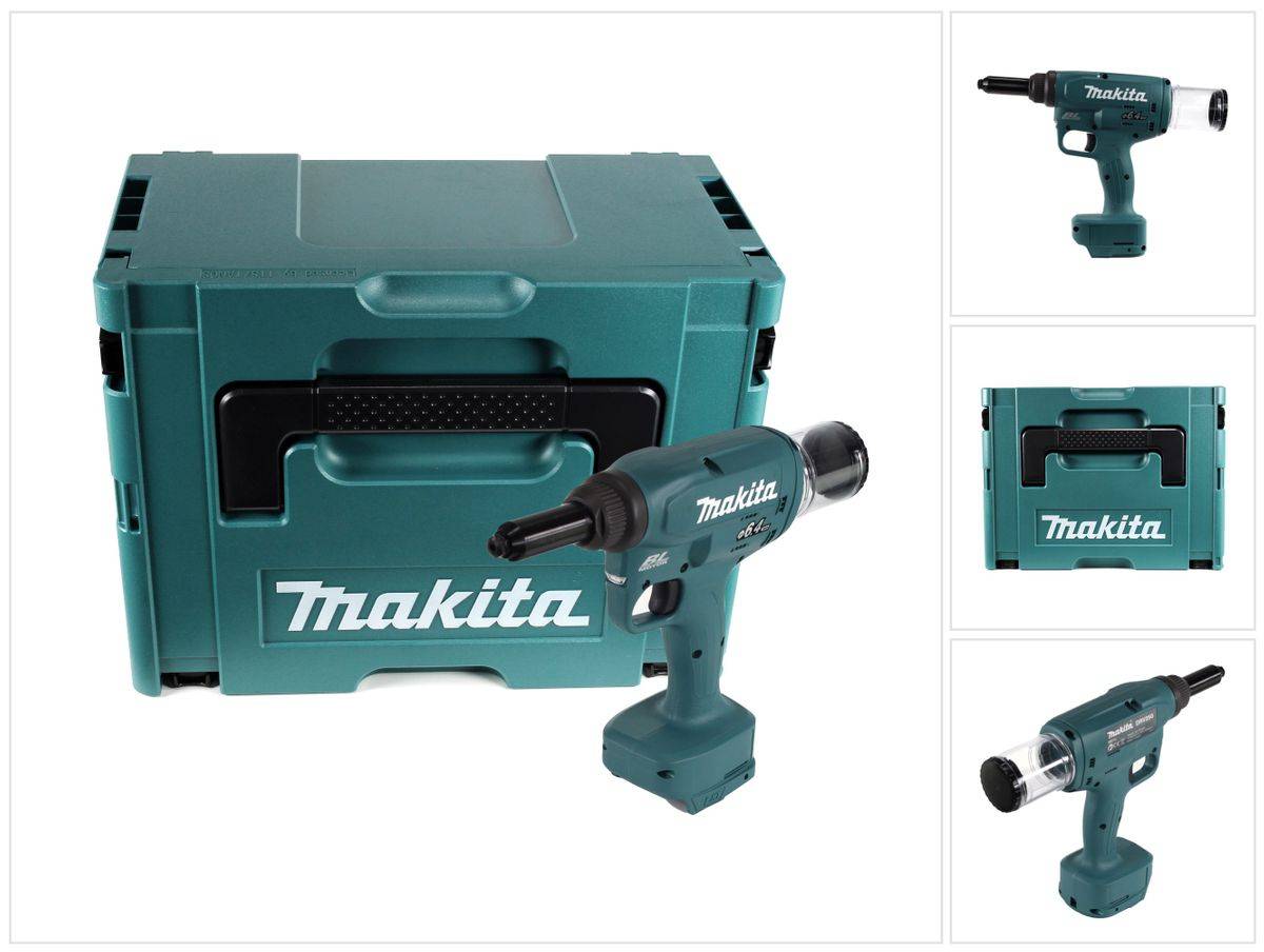 Makita DRV 250 ZJ Akku Blindnietsetzgerät 18 V 20 kN Brushless + Makpac - ohne Akku, ohne Ladegerät