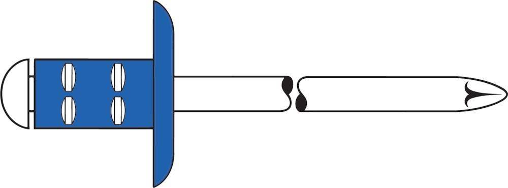 Mehrber.-Niet Stahl/StahlGroßkopf. 4 x13mm Gesipa, 500 Stück