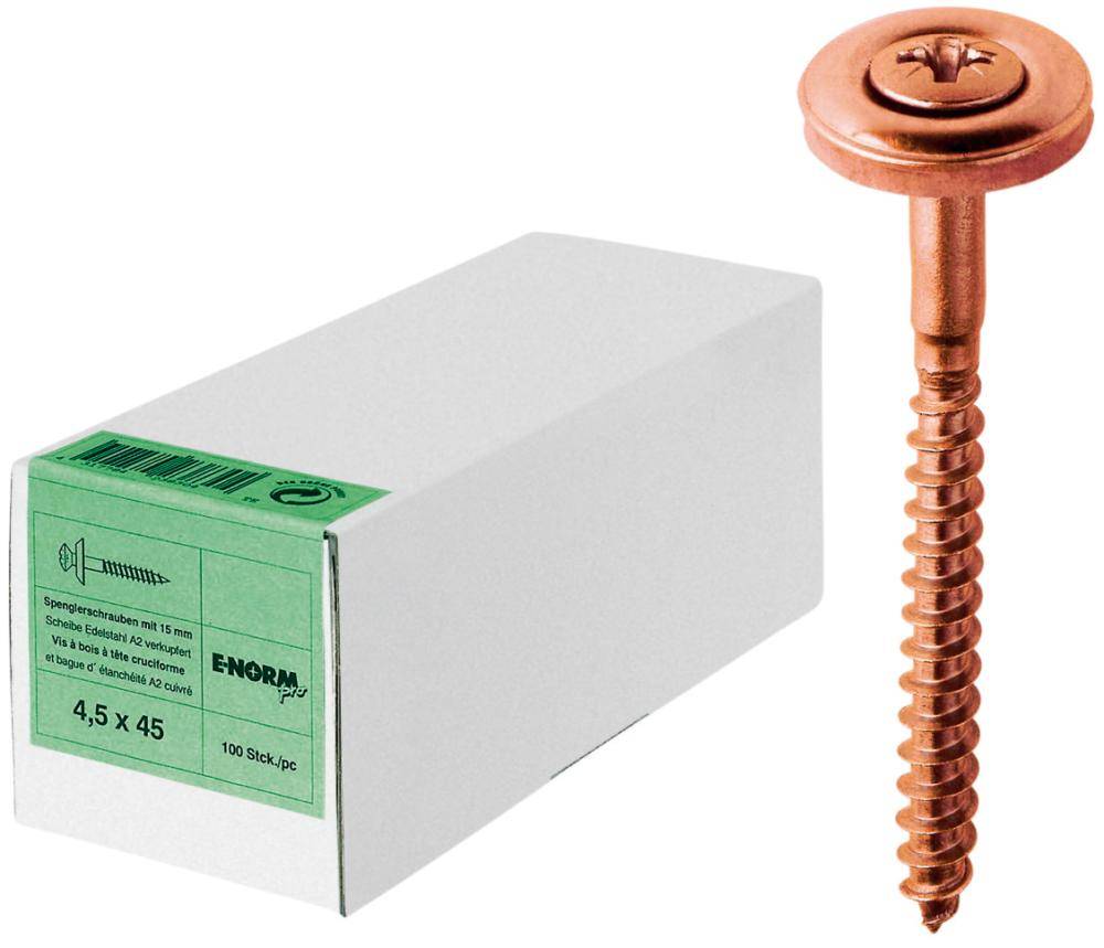 Spenglerschraube A2 CU PZD 2 4,5x25 15 E-NORMpr
