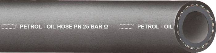 25 BAR Ω' neben einem Widerstandssymbol auf einer zylindrischen Metalloberfläche, was Druck- und Widerstandsklassifizierung anzeigt.