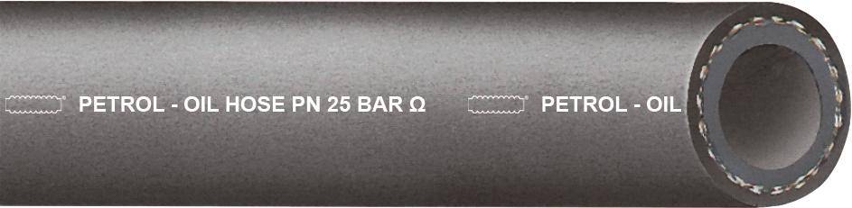 PETROL-OIL/25 13x4 mm Öl-/Benzinschl., schwarz STRECKE, 50 M
