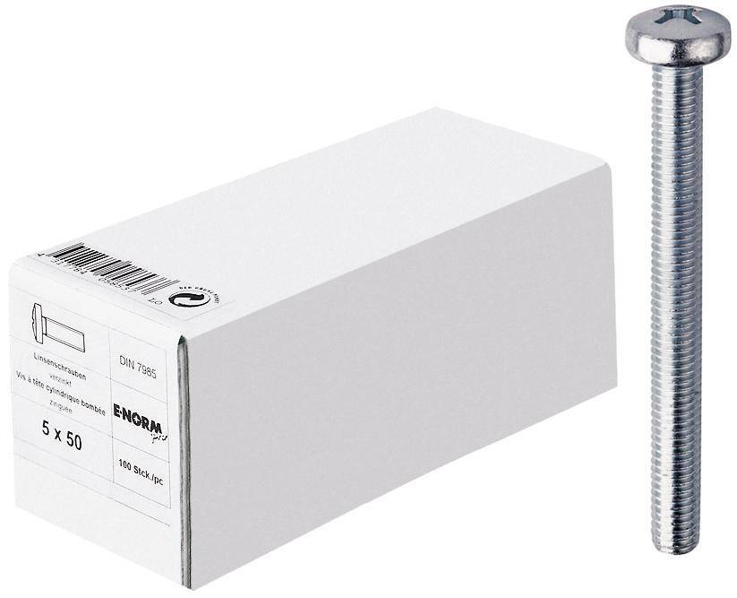 DIN 7985 4.8 galZn -H M6x60 KP E-NORMpro, 50 Stück