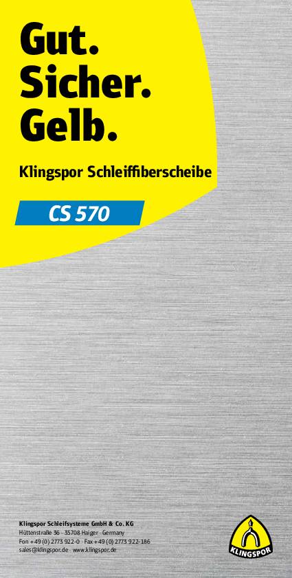 Fiberscheibe CS 570 D.125mm K.80 f.INOX/Alu./NE-Metalle ZK KLINGSPOR