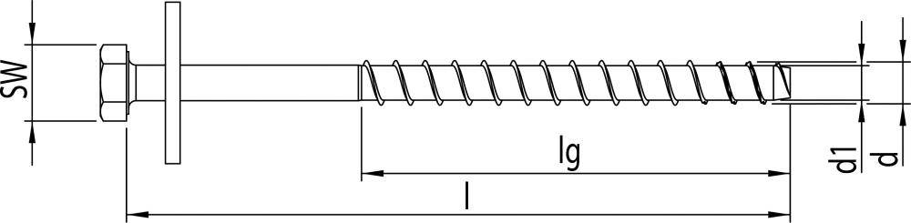 HECO-MMSplus-S + DIN 440 12x320/230/245 SW19 zn-bl, 25 Stück