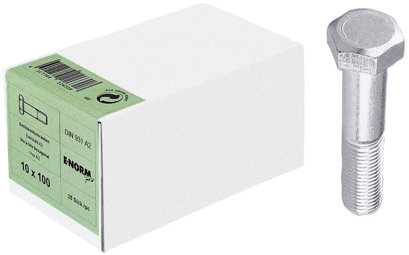 DIN 931 Edelstahl A2 M12x50 HP E-NORMpro, 25 Stück
