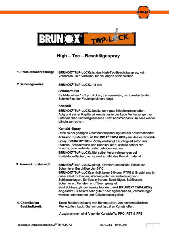 Beschlagspray Top-Lock® 100ml Spraydose BRUNOX