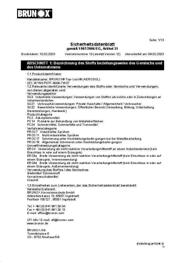 Beschlagspray Top-Lock® 100ml Spraydose BRUNOX