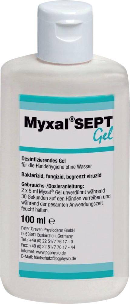 Händedesinfektion Myxal Sept Gel, 100 ml Flasche, 12 Flaschen