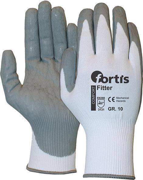 Handschuh Fitter Foam,weiß-grau, Gr.8, FORTIS