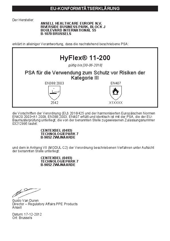 Armschützer HyFlex® 11-200 475mm signalgelb