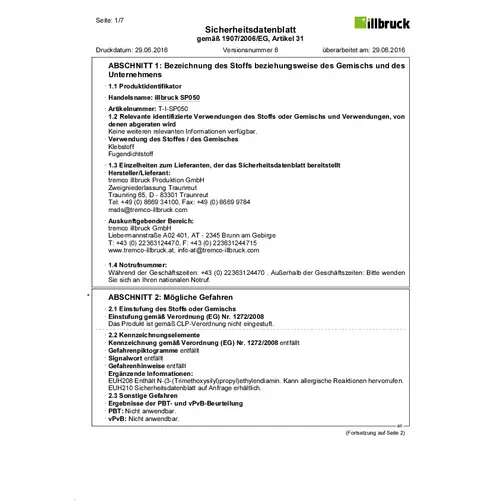 SP050 Univ.klebstoff grau310ml Illbruck SP050 Univ.klebstoff grau310ml Illbruck