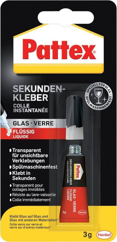 Pattex Sekundenkleber Glas flüssig 3g, 12 Stück