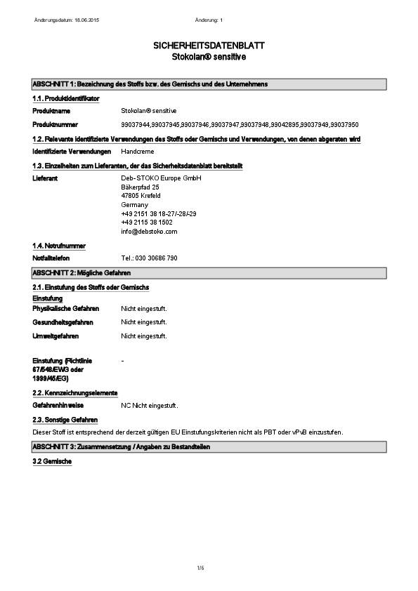 Stokolan Sensitive PURE Hautpflege 100 ml Tube