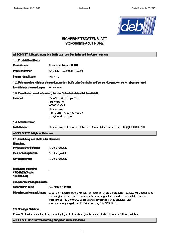 Stokoderm Aqua PURE Hautschutz 100 ml Tube