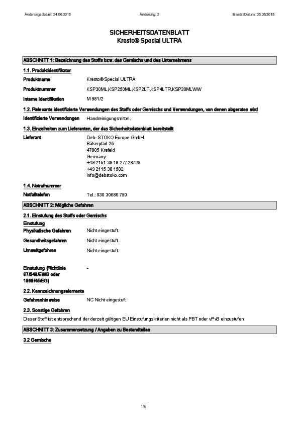 Kresto SPECIAL Handrein. 250 ml Tube