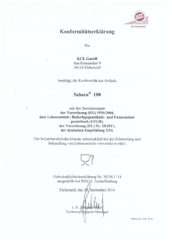 Handschuhe Sahara 100 Gr.8 gelb BW-Trikot m.Nitril EN 388 PSA II HONEYWELL