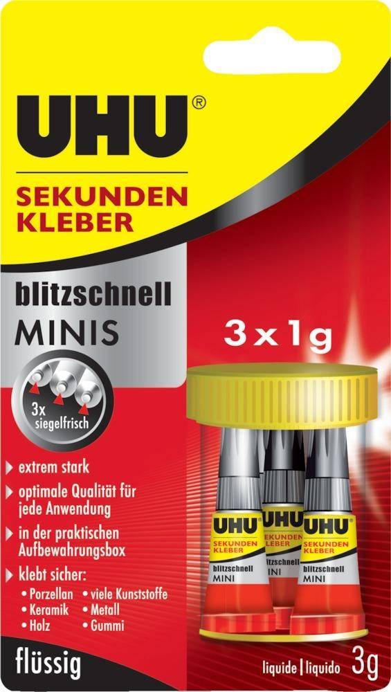 UHU super-minis Sekundenkleber 3x1g, 10 Stück