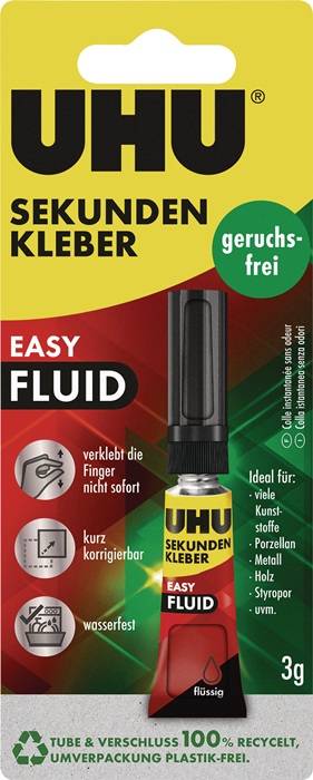 Sekundenkleber geruchsfrei EASY 3g farblos Tube UHU