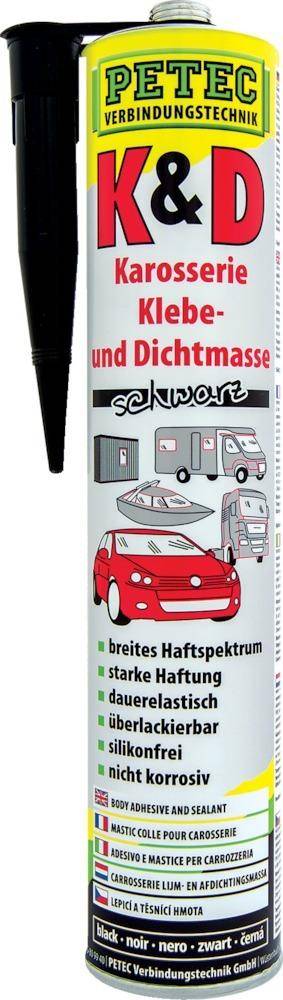 K+D Karosserie Kleb- Dichtmasse, schwarz,310ml, 6 Stück