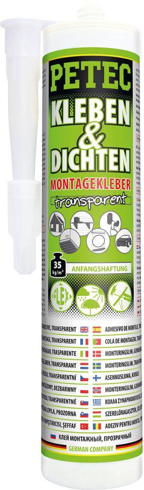 Kleben + Dichten Ecoline 290 ml, transparent, 6 Stück