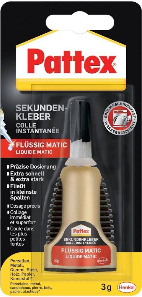 Pattex Sekundenkleber Matic flüssig 3g, 6 Stück
