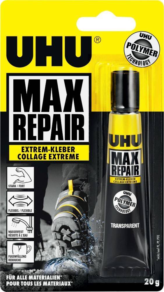 UHU MAX REPAIR EXTREME KLEBER Tube Infokarte 20g, 6 Stück