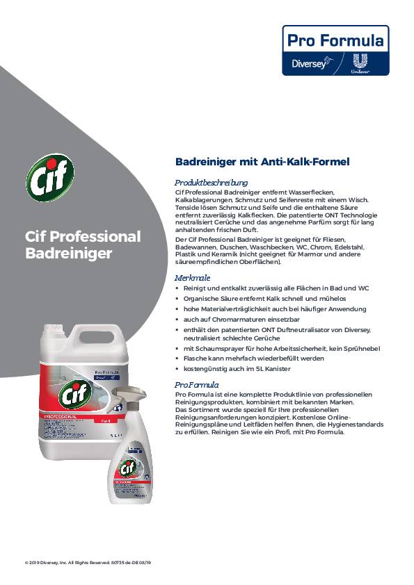 Badreiniger Prof.750 ml Sprühflasche CIF