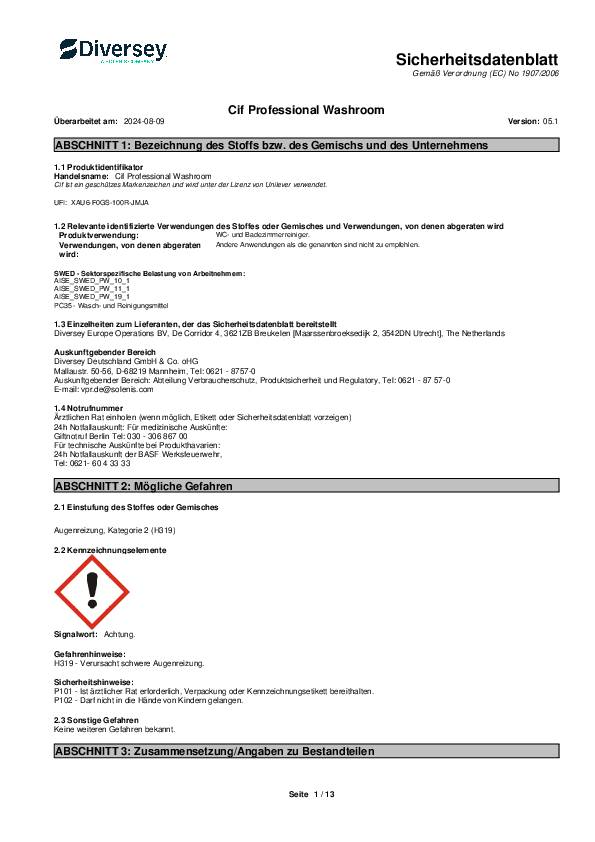 Badreiniger Prof.750 ml Sprühflasche CIF