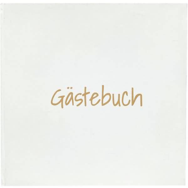 Gästebuch 20x20cm 80 Seiten elfenbein/gold