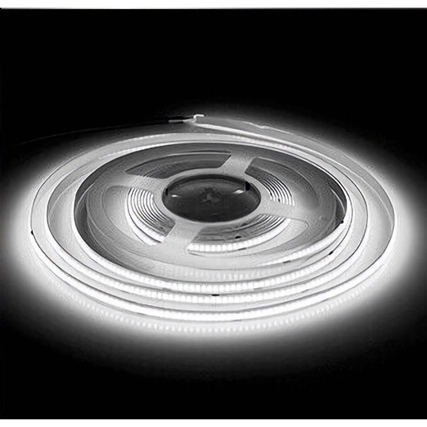 LED-line® 5 Meter LED Streifen COB Licht 24V DC 6500K Kaltweiß 320SMD 3600 Lumen + LED Trafo 60W Netzteil