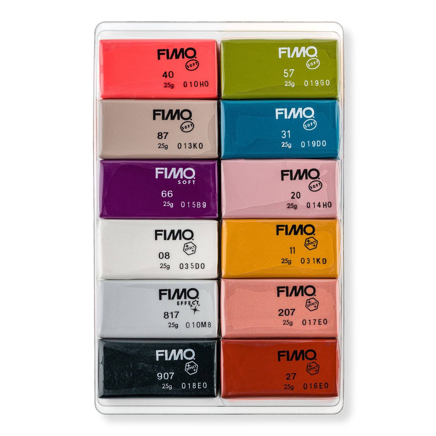 Staedtler FIMO 8023 C, Modellierton, Schwarz, Blau, Kupfer, Gold, Perleffekt, Pink, Rose, Silber, Graubraun, Violett, 12 Stück(e), 12 Farben, 110 °C