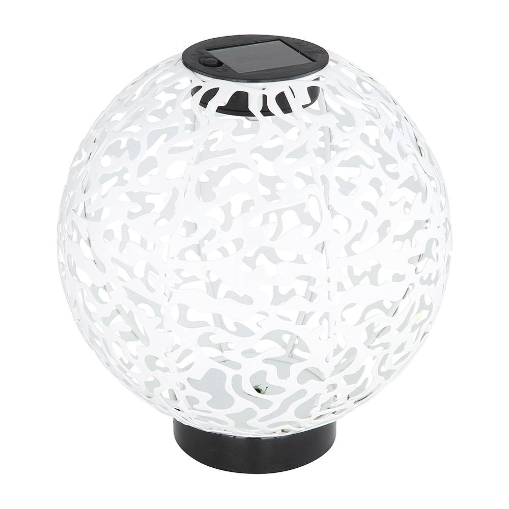 Solar Lampe Outdoor Garten Kugel LED Solarkugel 20 cm Balkon Deko Leuchte, Lichteffekt Orientalisches Design in Betonoptik, 3000K, DxH 20x21 cm