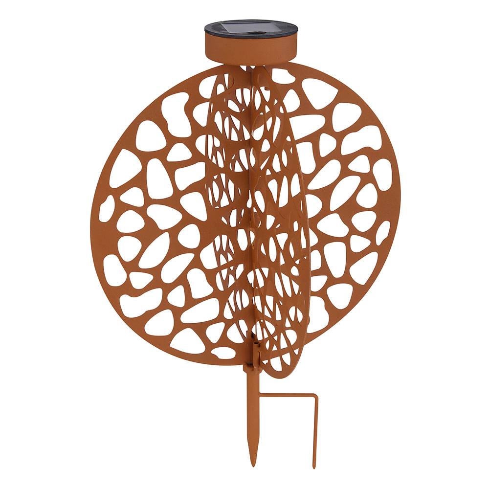 Solarlampe für Außen Deko LED Solarleuchte Gartenleuchte Deko Garten rost, Lichteffekt mit Erdspieß, 1x LED 3000K, LxH 30x41 cm