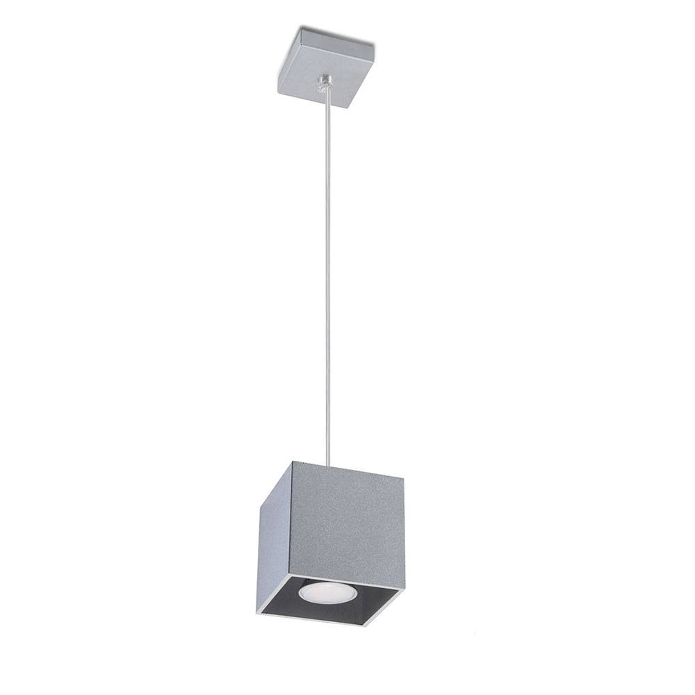Wohnzimmerlampe modern hängend Hängelampe grau Pendelleuchte Esstisch, Aluminium, 1x GU10, LxH 10x80 cm, Esszimmer, Küche